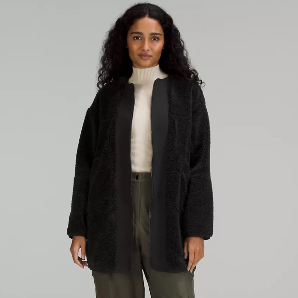 Lululemon Collarless Textured Fleece Full Zip Size 8